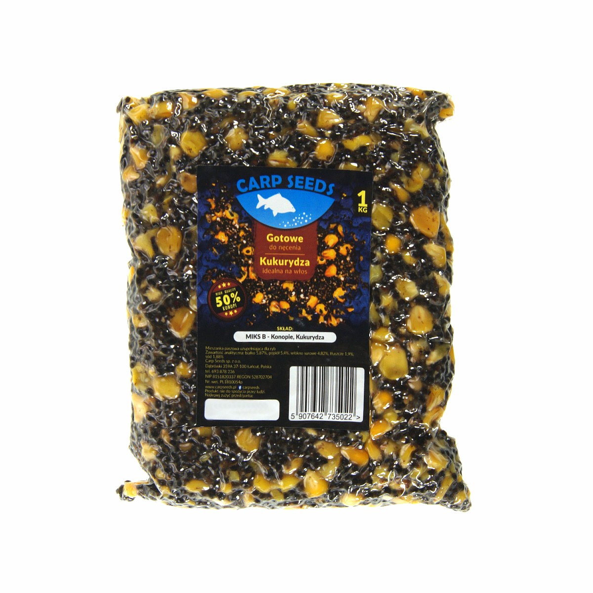 Carp Seeds - Mix Konopie, Kukurydza - Naturalopakowanie 1kg - EAN: 5907642735022