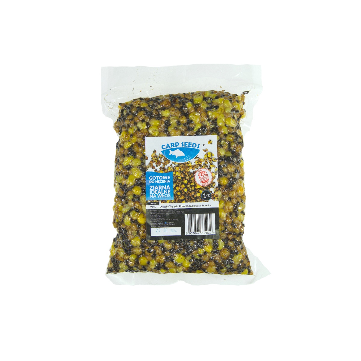 Carp Seeds Mix - Orzechy Tygrysie, Pszenica, Kukurydza, Konopie - Naturalopakowanie 1kg - EAN: 5907642735039