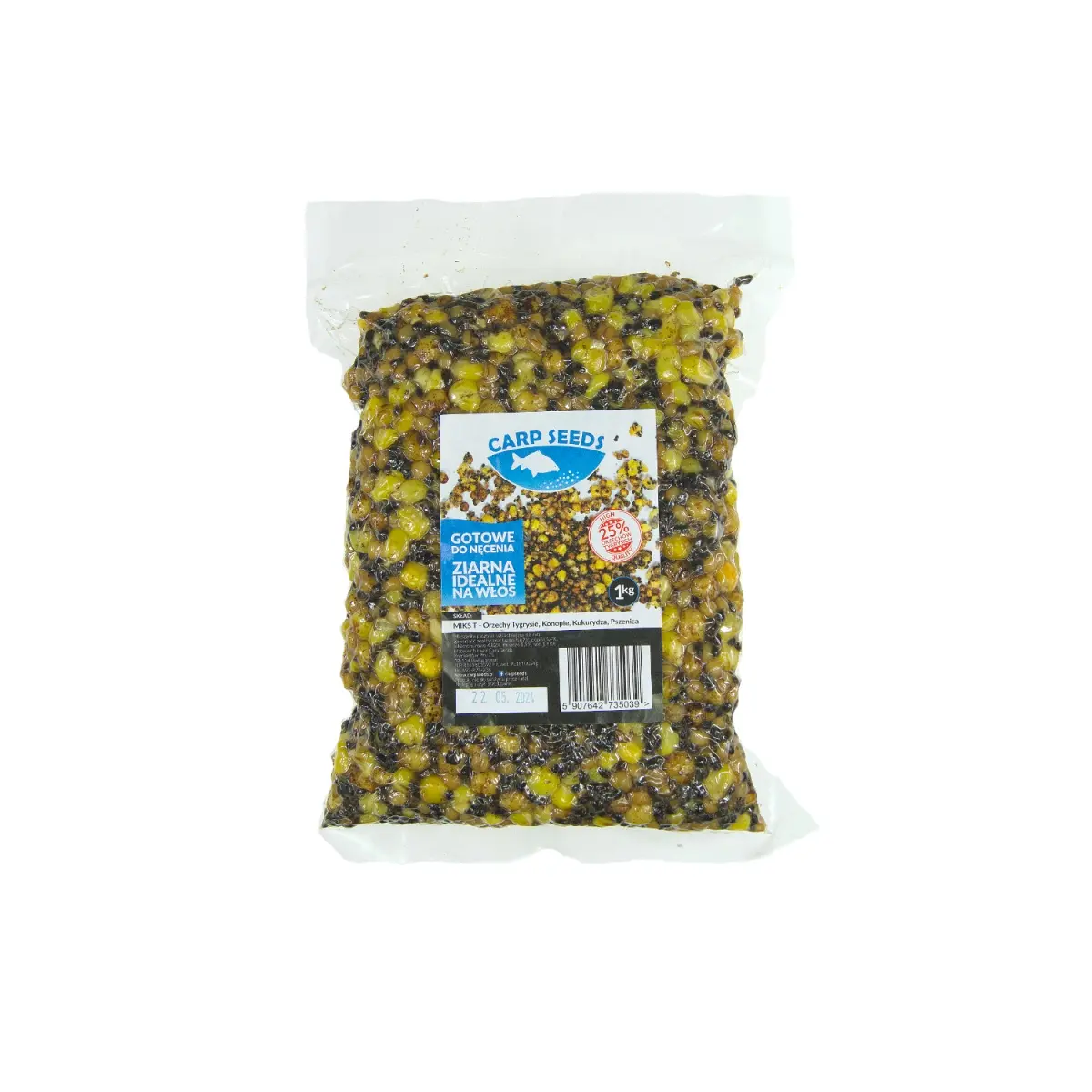 Carp Seeds Mix - Orzechy Tygrysie, Pszenica, Kukurydza, Konopie - Naturalopakowanie 1kg - EAN: 5907642735039