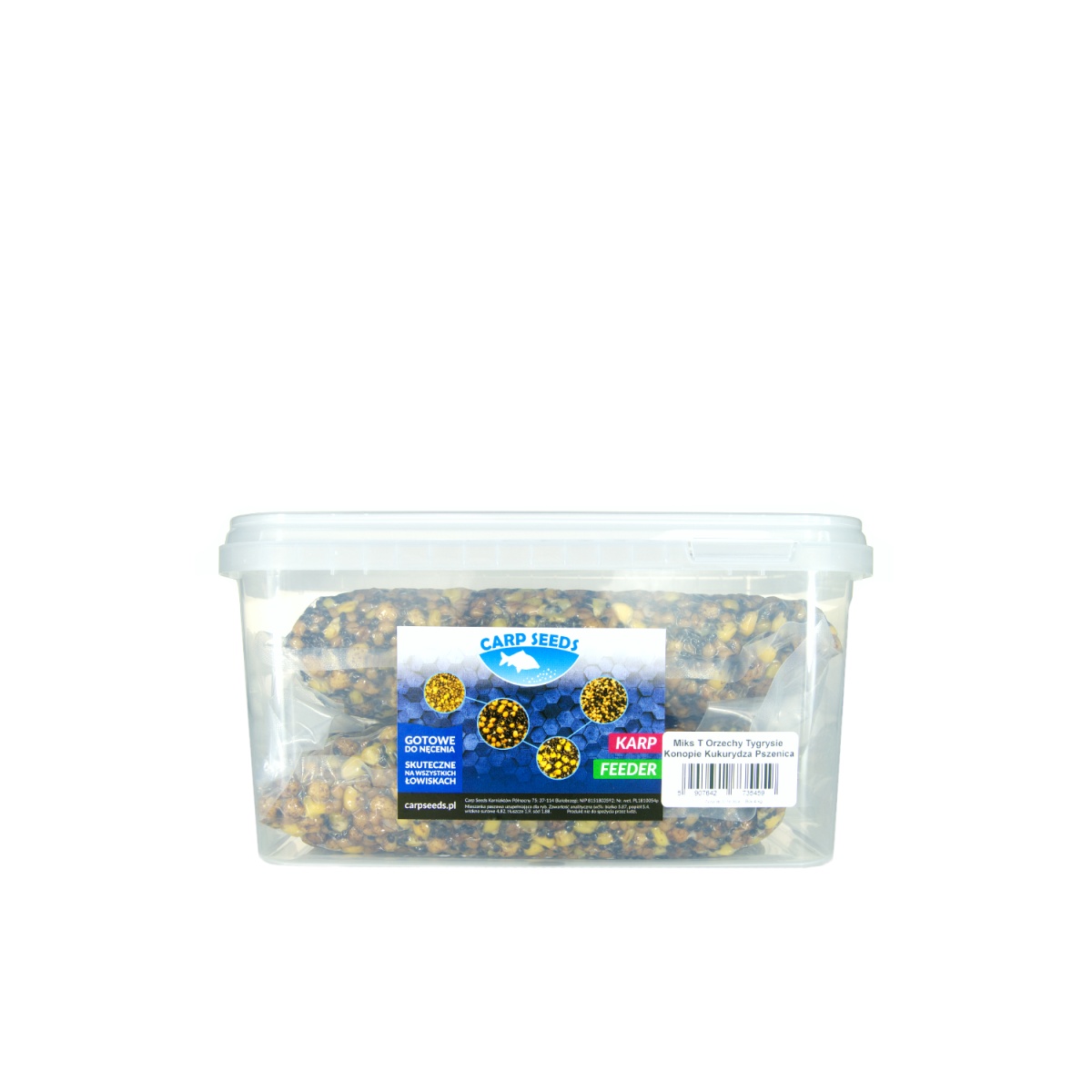 Carp Seeds Mix - Orzechy Tygrysie, Pszenica, Kukurydza, Konopie - Naturalopakowanie 4kg (Box) - EAN: 5907642735459