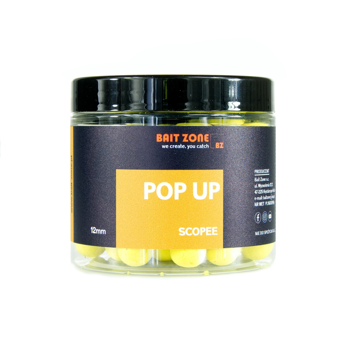 Bait Zone Pop-Up Boilies SCOPEEmărimea 12mm/200ml - MPN: BZPOPSCOP12 - EAN: 200000076641