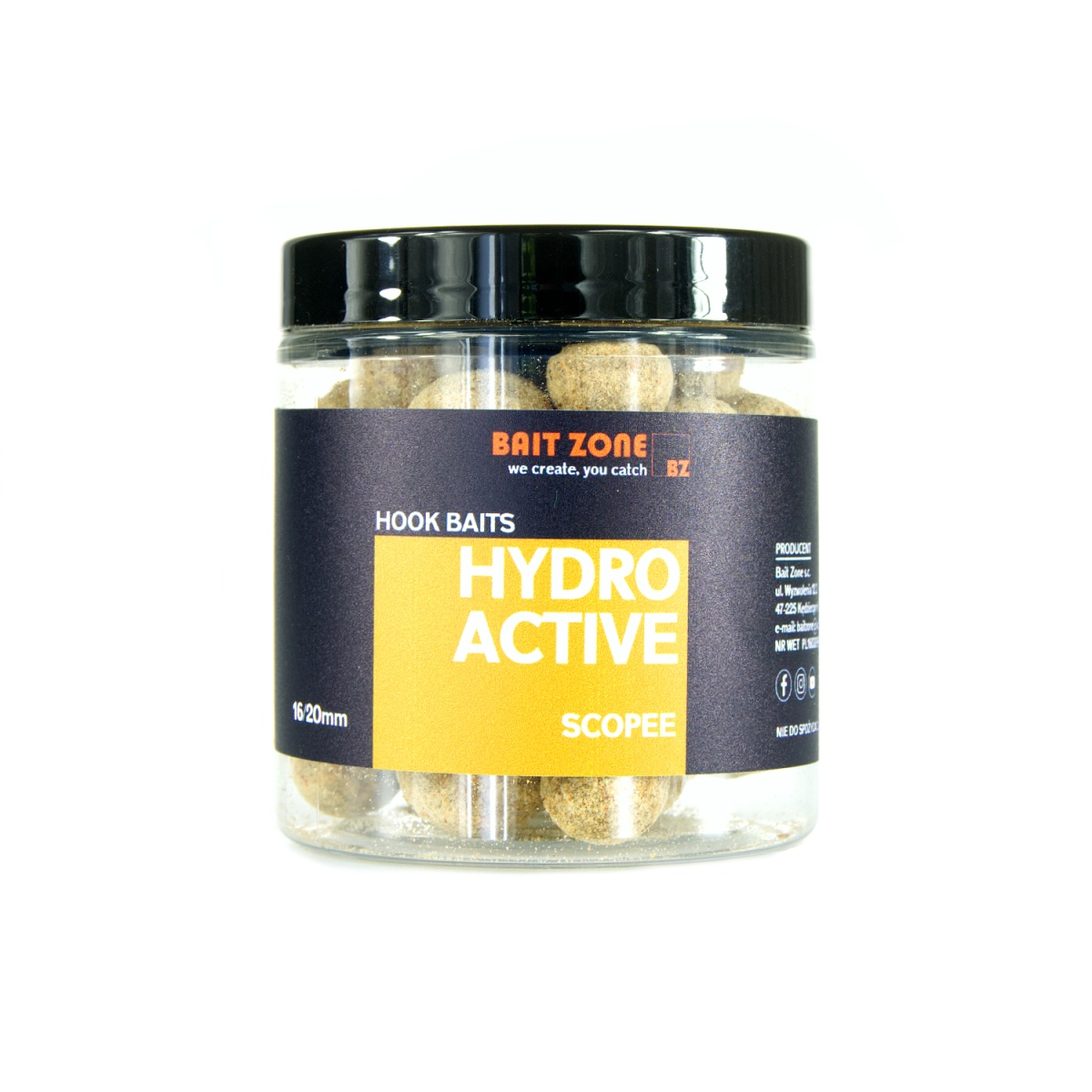Bait Zone HYDRO-ACTIVE Hookbait SCOPEEmărimea mix 16/20mm - MPN: BZHASCOP - EAN: 200000076733