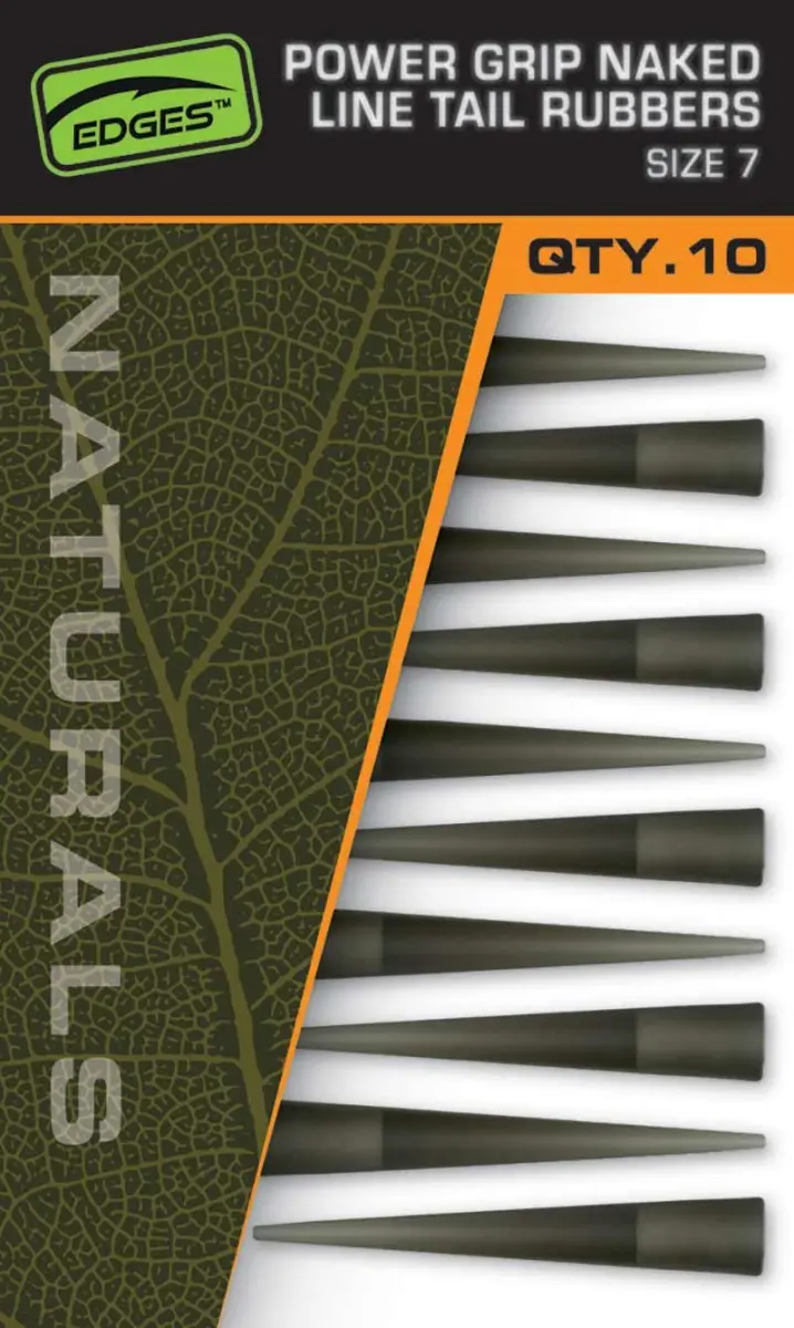 Fox EDGES Naturals Power Grip Naked Line Tail Rubbers Size 7confezione 10 pezzi - MPN: CAC844 - EAN: 5056212175420
