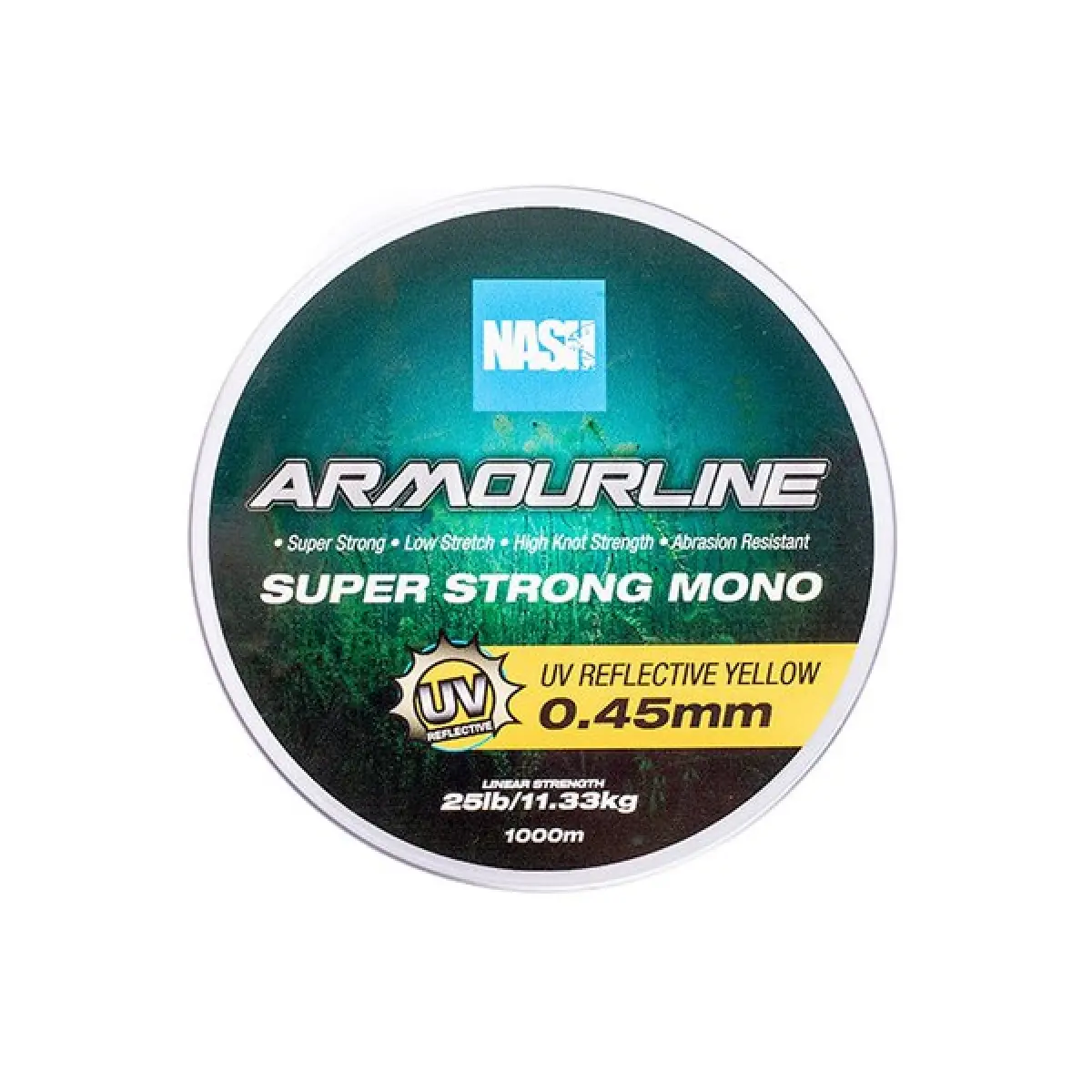 Nash Armourline Super Strong Mono UV Yellowmărimea 0.45mm (25lb) / 1000m - MPN: T6050 - EAN: 5055108960508