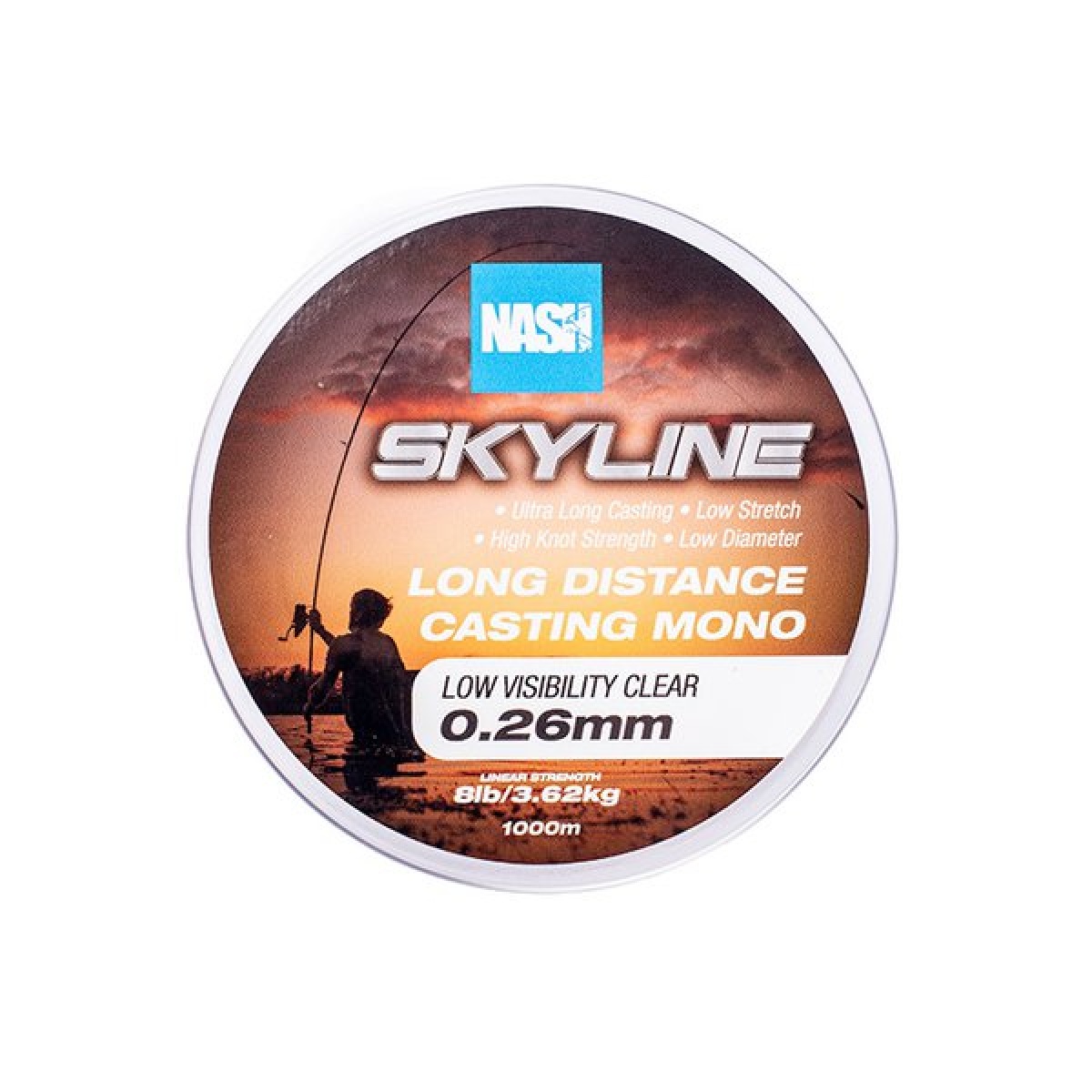 Nash Skyline Mono Clearrozmiar 0.26mm (8lb) / 1000m - MPN: T6035 - EAN: 5055108960355