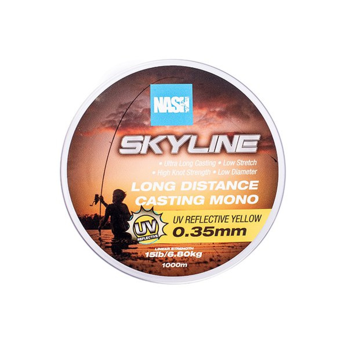 Nash Skyline Mono UV Yellowrozmiar 0.35mm (15lb) / 1000m - MPN: T6042 - EAN: 5055108960423