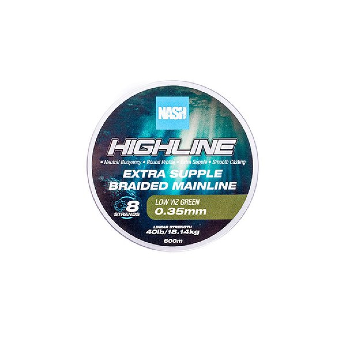 Nash Highline Floating Braid Greenrozmiar 0.35mm / 600m - MPN: T6019 - EAN: 5055108960195