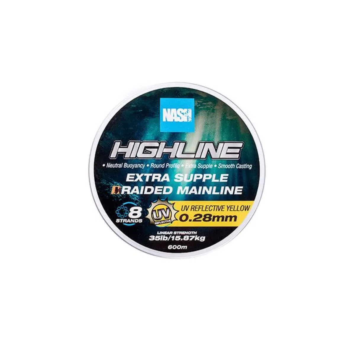 Nash Highline Floating Braid UV Yellow mărimea 0.28mm / 600m - MPN: T6029 - EAN: 5055108960294