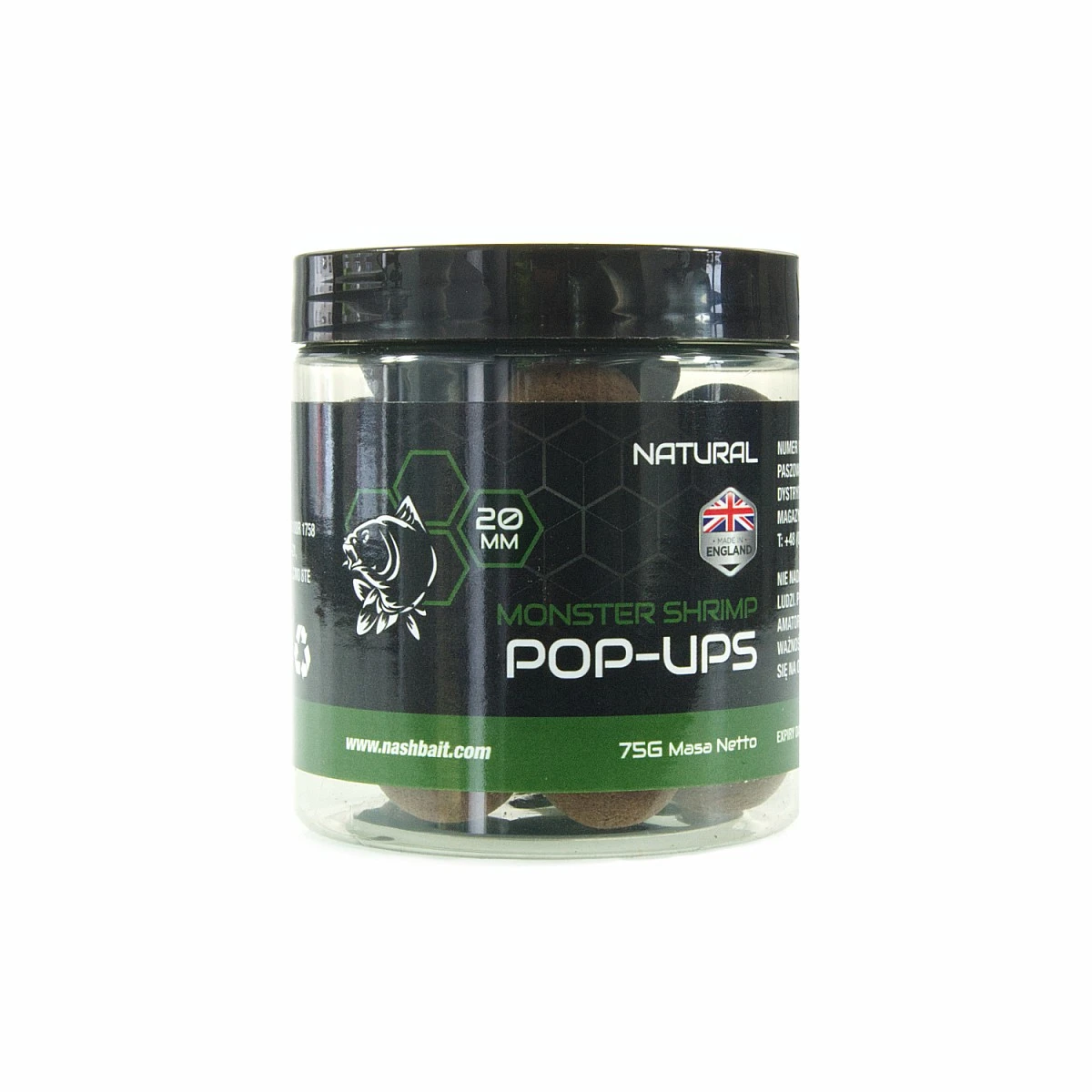Nash Monster Shrimp Pop Up - Natural 20mm / 75gGröße 20mm / 75g - MPN: B6522 - EAN: 5055108865223