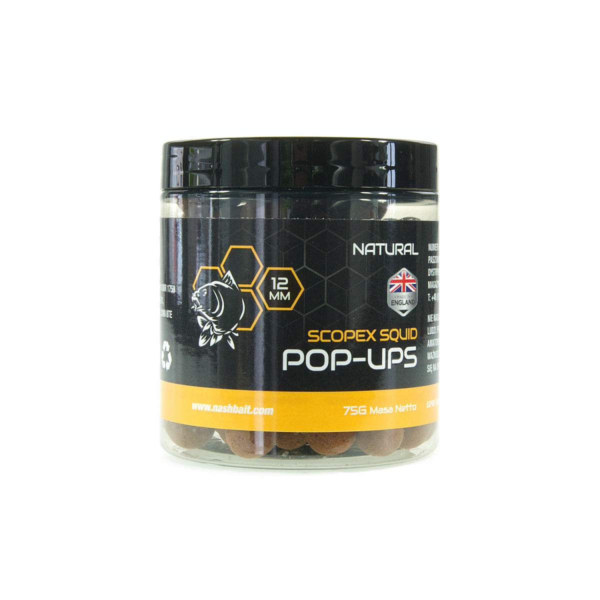 Nash Scopex Squid Pop Up - Naturalrozmiar 12mm/ 75g - MPN: B6320 - EAN: 5055108863205