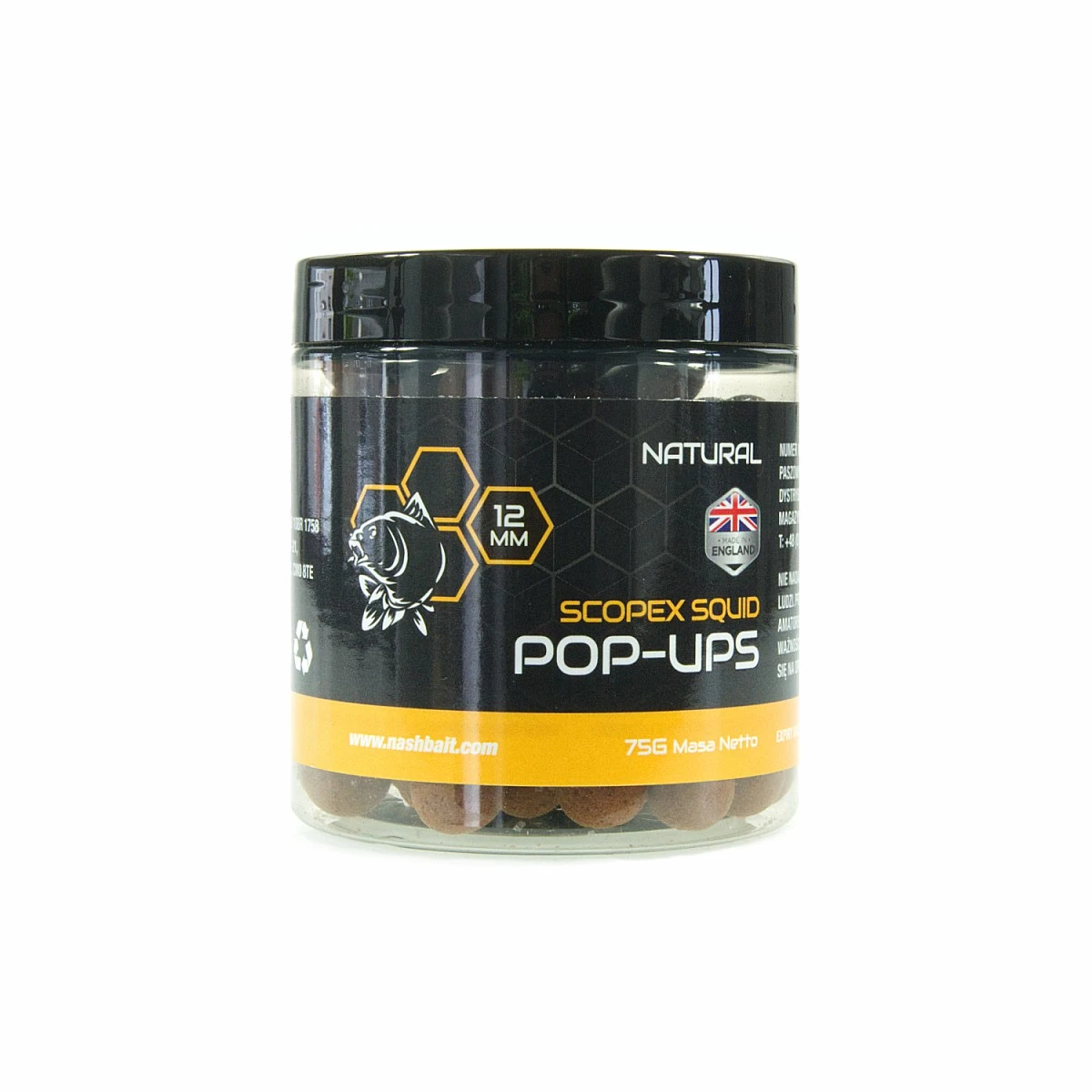 Nash Scopex Squid Pop Up - Naturalmărimea 12mm/ 75g - MPN: B6320 - EAN: 5055108863205