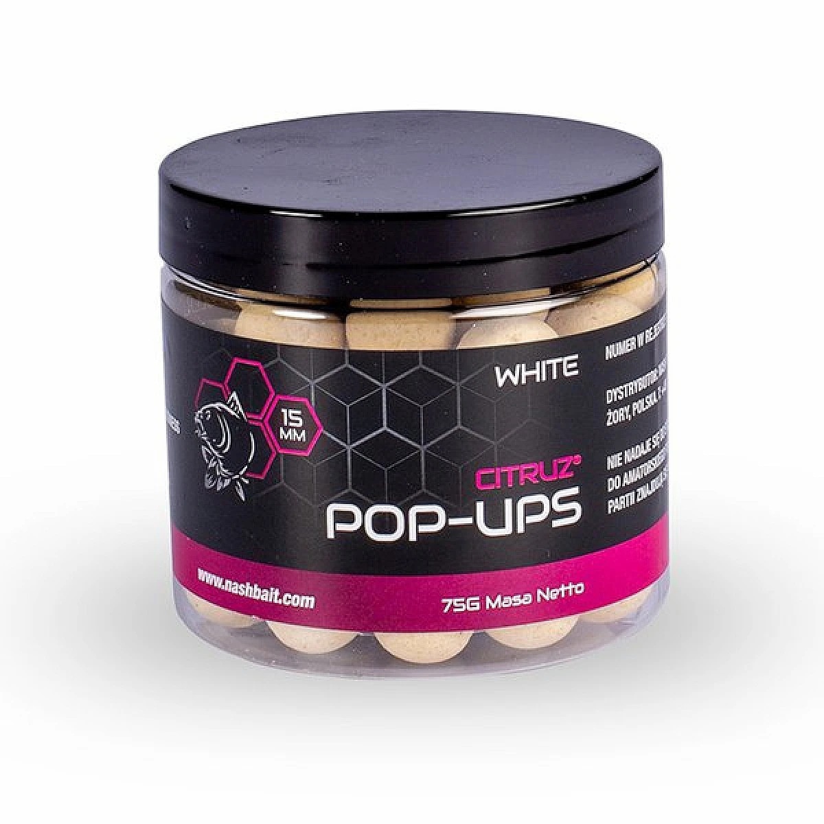 Nash Citruz Pop Up - White  15mm / 75gvelikost 15mm / 75g - MPN: B6436 - EAN: 5055108864363