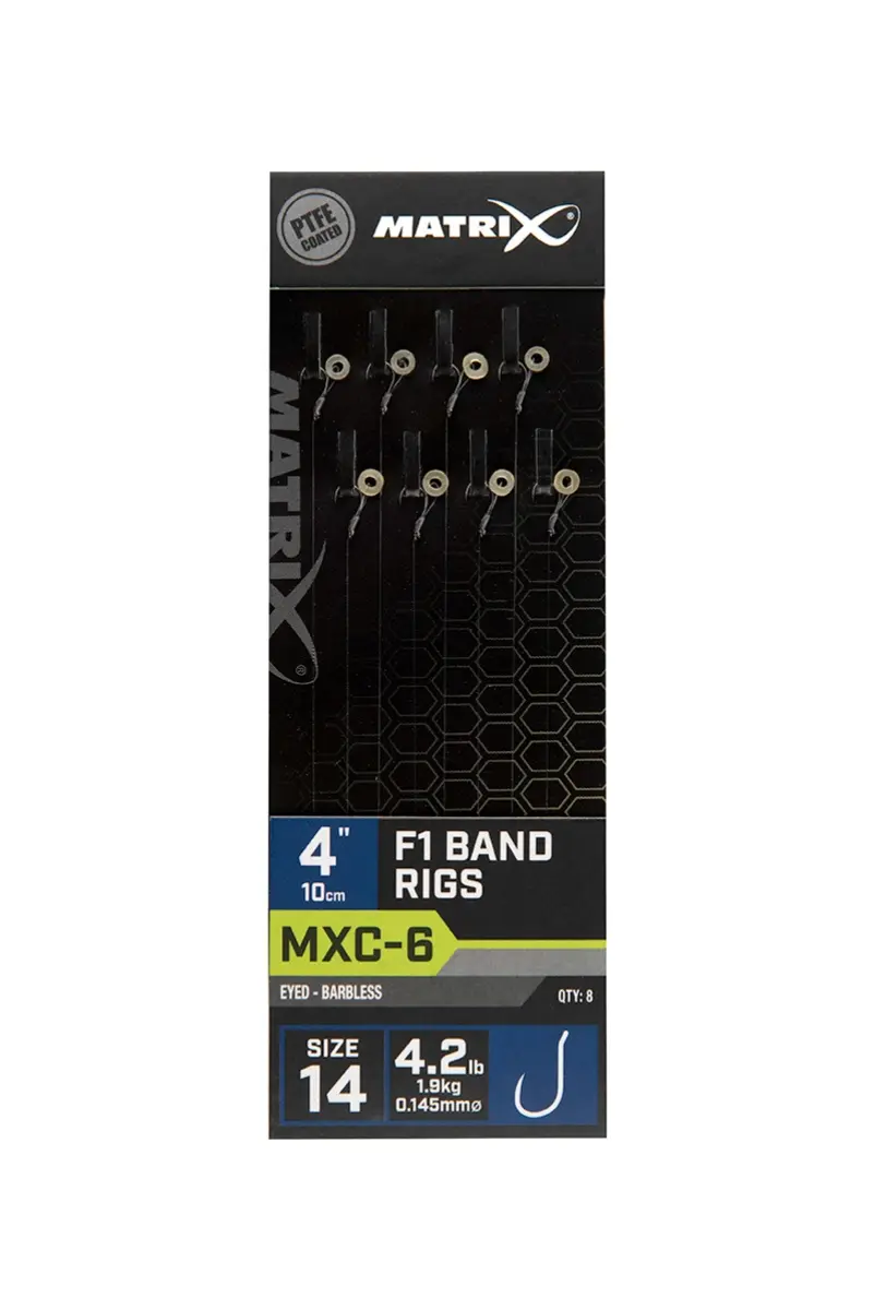 Matrix MXC-6 Barbless F1 Band Rigs - 10cmmărimea 14/0.145mm - MPN: GRR087 - EAN: 5056212160600