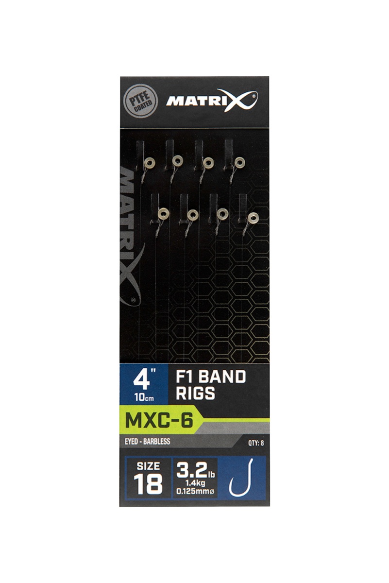 Matrix MXC-6 Barbless F1 Band Rigs - 10cmrozmiar 18/0.125mm - MPN: GRR085 - EAN: 5056212160587