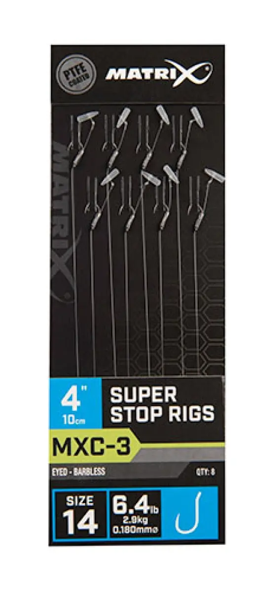 Matrix MXC-3 Barbless Super Stop Rigs - 10cmmărimea 14/0.18mm - MPN: GRR058 - EAN: 5056212131006