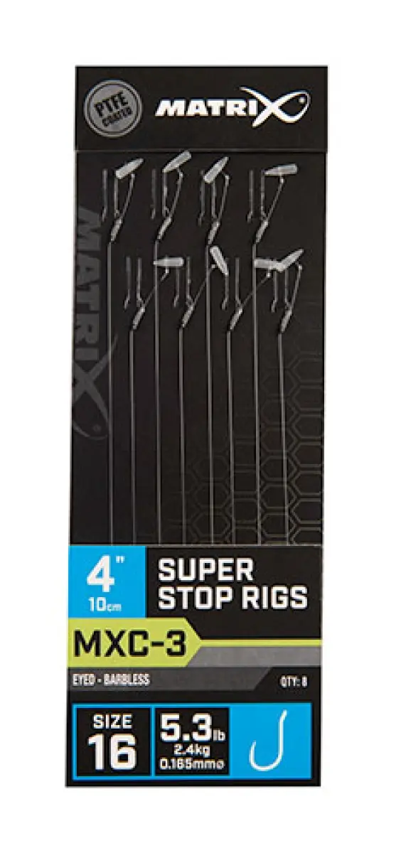 Matrix MXC-3 Barbless Super Stop Rigs - 10cmmărimea 16/0.165mm - MPN: GRR057 - EAN: 5056212130993