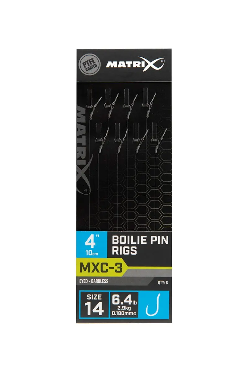 Matrix MXC-3 Barbless Boilie Pin Rigs - 10cmmărimea 14/0.18mm - MPN: GRR074 - EAN: 5056212160471