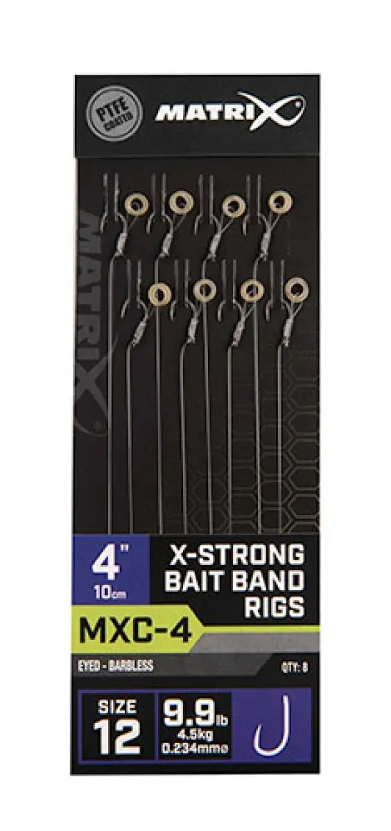 Matrix MXC-4 Barbless X-Strong Bait Bands Rigs - 10cmmisurare 12/0.23mm - MPN: GRR068 - EAN: 5056212131105