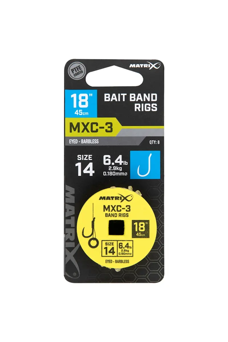 Matrix MXC-3 Barbless Bait Band Rigs - 45cmmărimea 14/0.18mm - MPN: GRR092 - EAN: 5056212160655