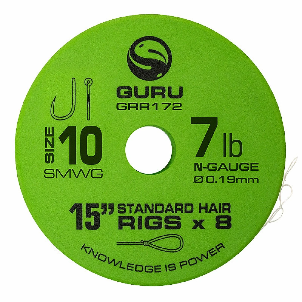 GURU QM1 Standard Hair Ready Rigs - 38cmmisurare 10 / 0.19mm / 15in (38cm) - MPN: GRR109 - EAN: 5060519394286