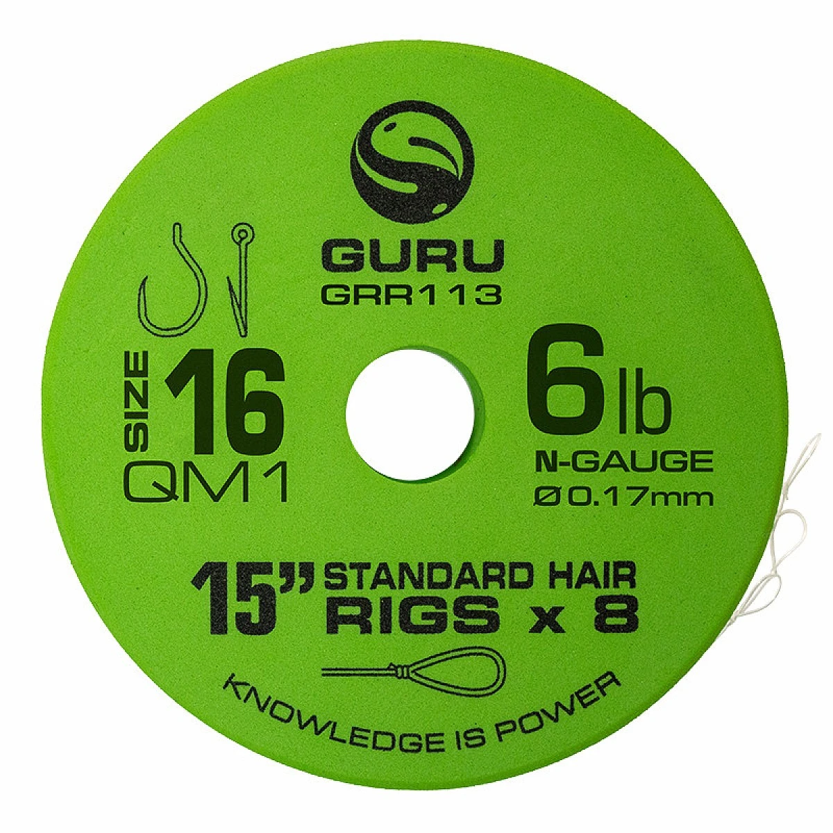 GURU QM1 Standard Hair Ready Rigs - 38cmmisurare 16 / 0.17mm / 15in (38cm) - MPN: GRR113 - EAN: 5060519394354