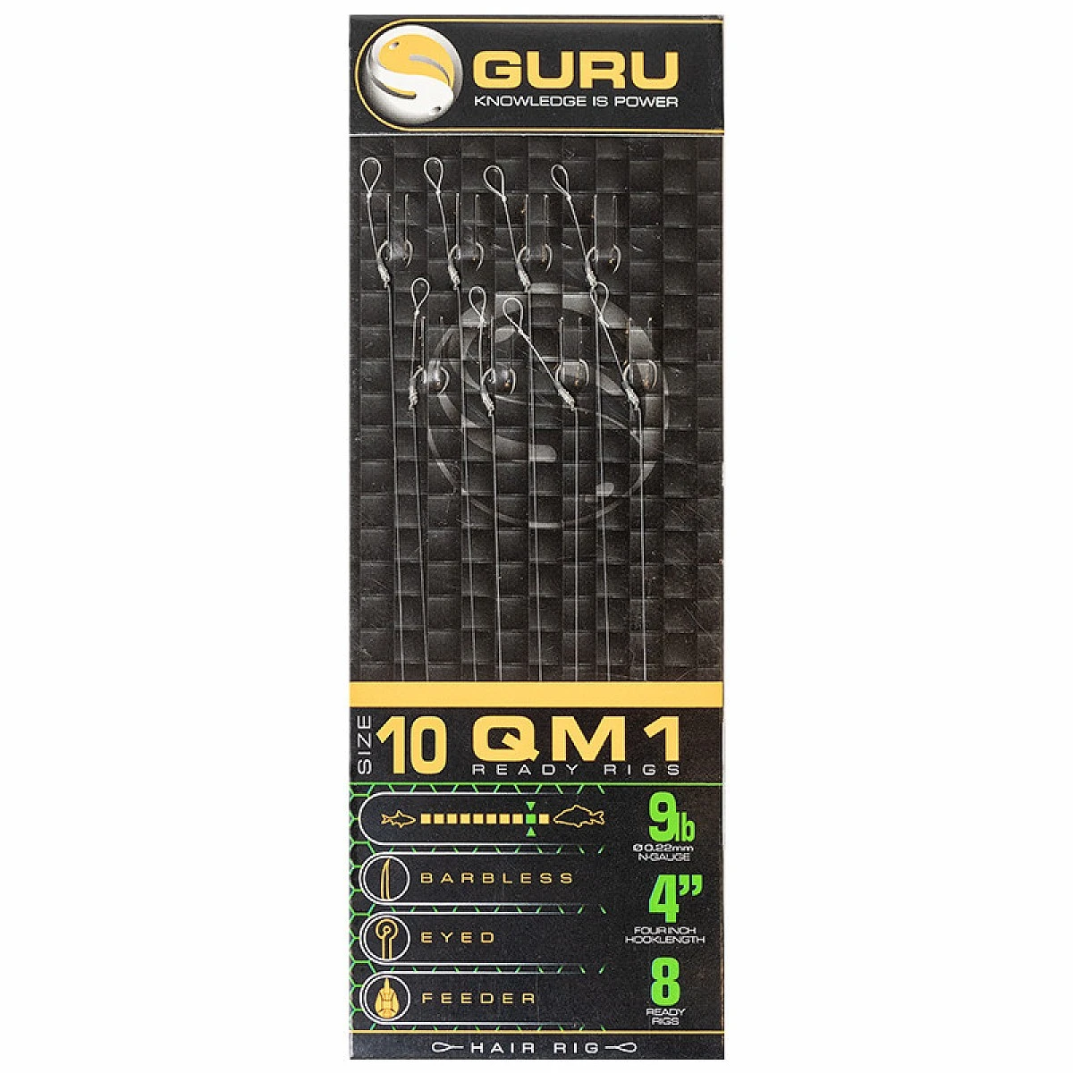 GURU QM1 Standard Hair Ready Rigs - 10cmmărimea 10 / 0.22mm / 4in (10cm) - MPN: GRR102 - EAN: 5060519394149