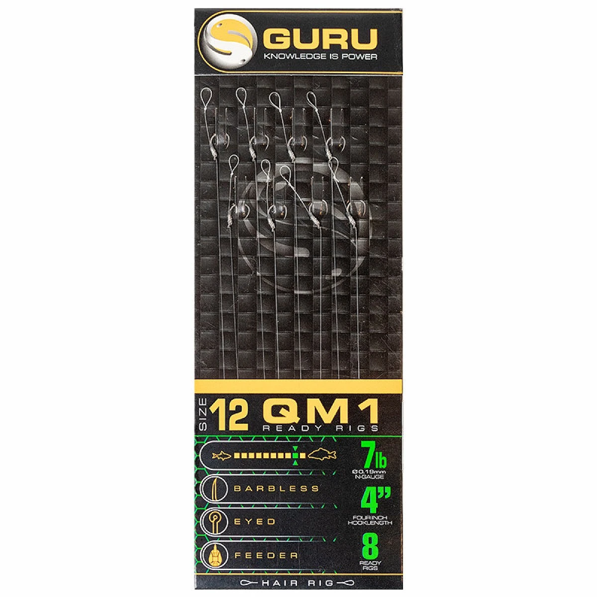 GURU QM1 Standard Hair Ready Rigs - 10cmmărimea 12 / 0.19mm / 4in (10cm) - MPN: GRR104 - EAN: 5060519394187