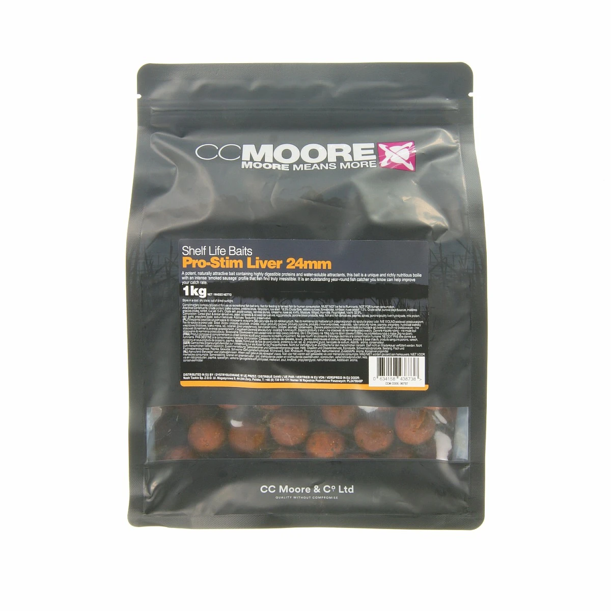 CcMoore Pro-Stim Liver Boilies - 1kgmărimea 24mm/1kg - MPN: 90797 - EAN: 634158438738