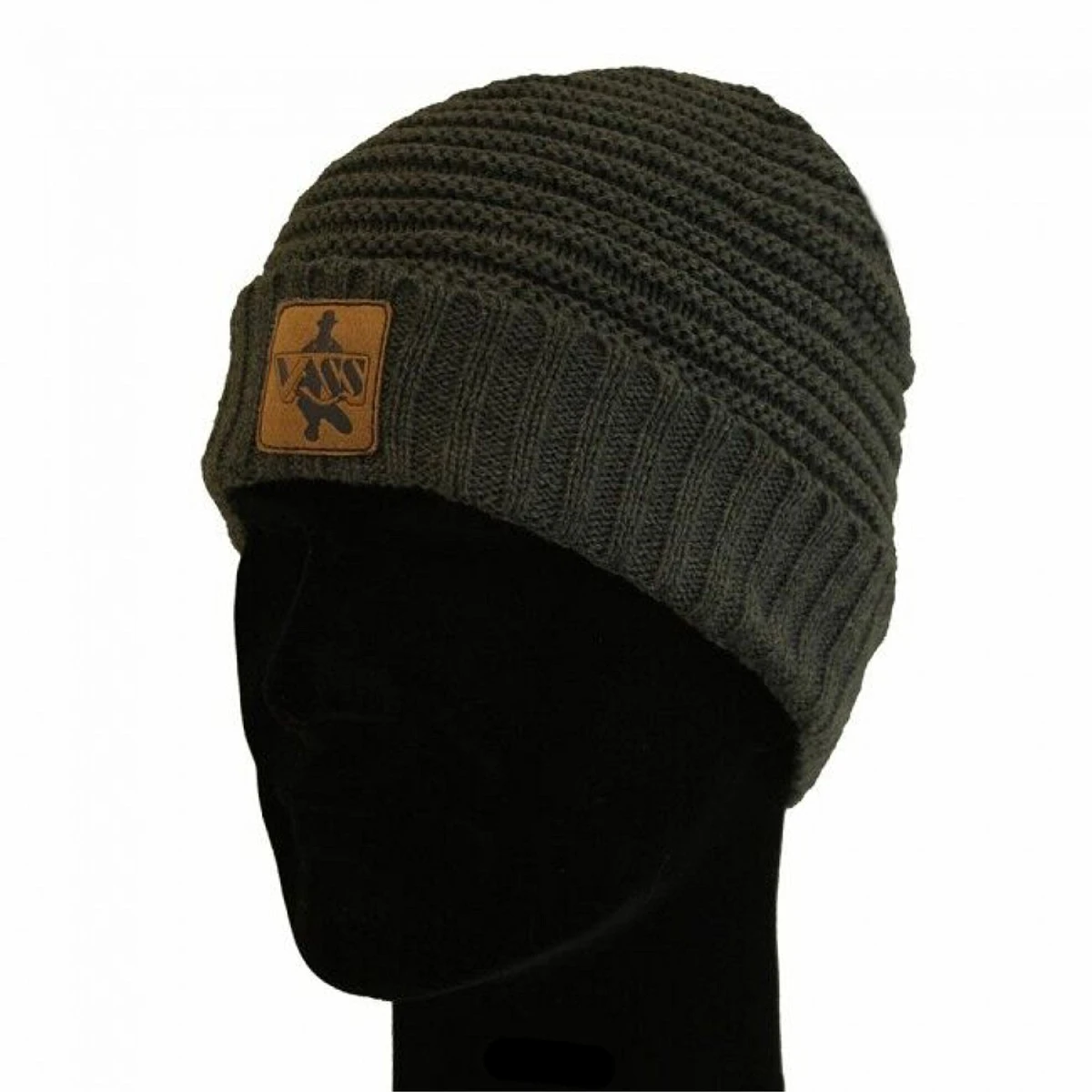 Vass Fleece Lined Ribbed Beanie Grey Rubber Badgemisurare Taglia unica - MPN: VR376-1/25 - EAN: 5060832422666