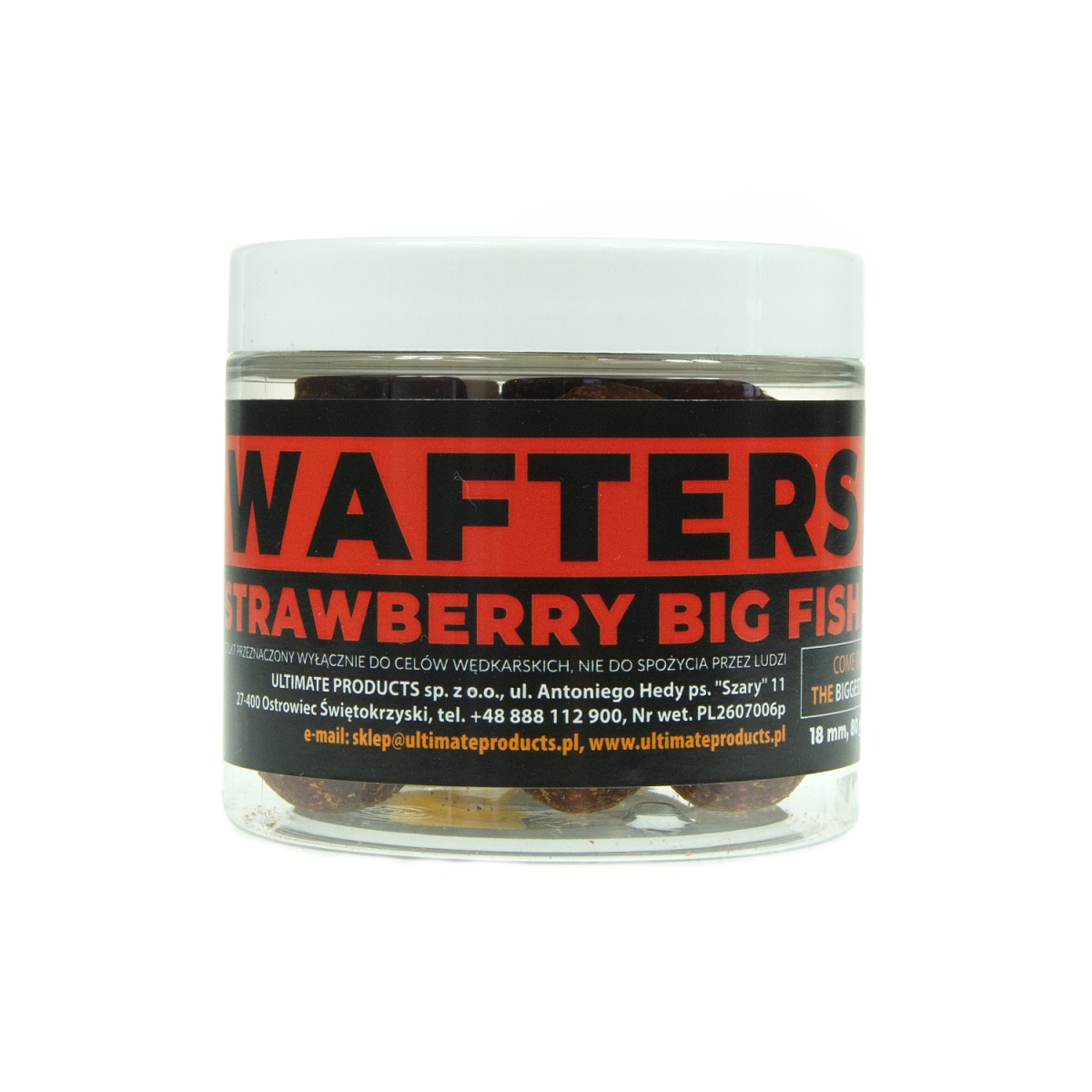 UltimateProducts Top Range Wafters - Strawberry Big Fishrozmiar 18 mm - EAN: 5903855434387