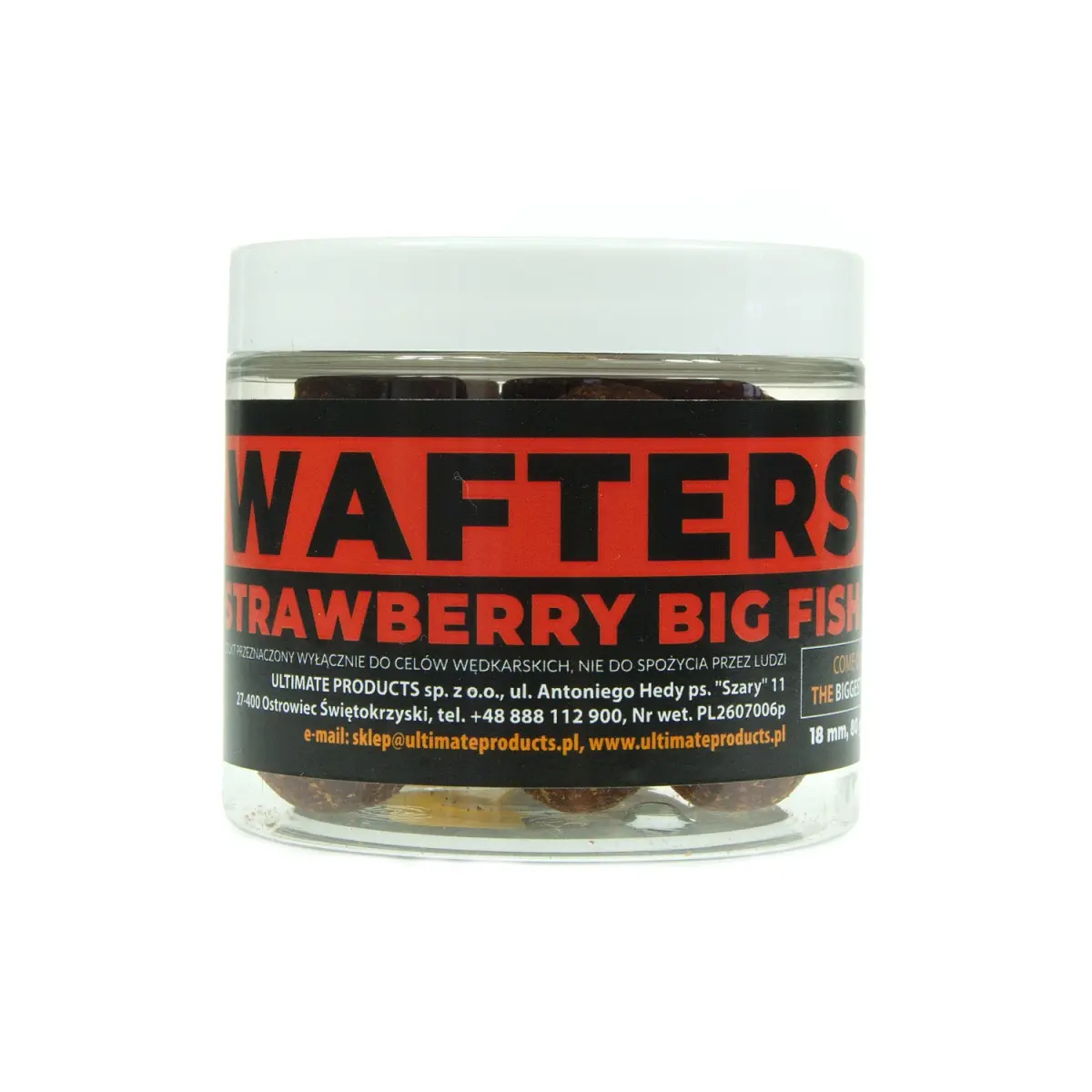 UltimateProducts Top Range Wafters - Strawberry Big Fishmărimea 18 mm - EAN: 5903855434387