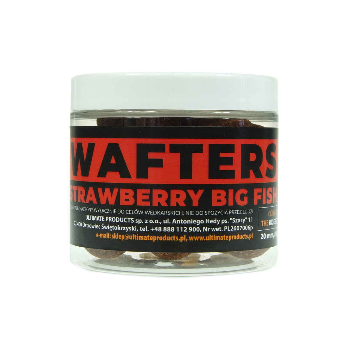 UltimateProducts Top Range Wafters - Strawberry Big Fishrozmiar 20 mm - EAN: 5903855434394