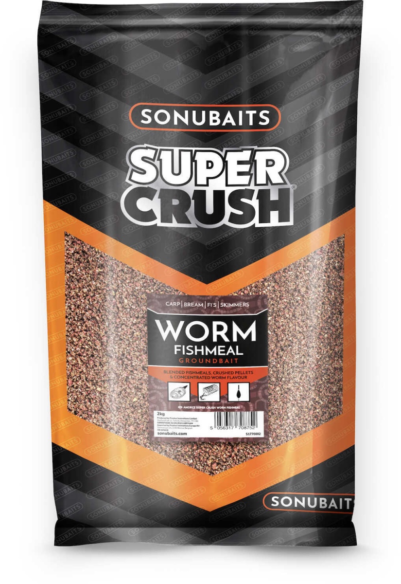 Sonubaits Supercrush Groundbait - Worm Fishmealemballage 2kg - MPN: S1770002 - EAN: 5056317708752