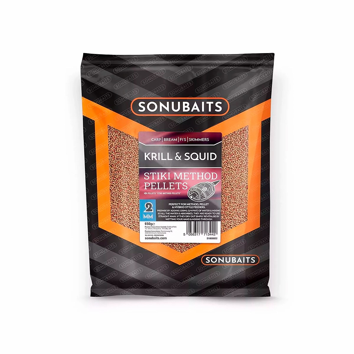 Sonubaits Stiki Krill & Squid Method Pelletsambalaj 2mm / 650g - MPN: S1800022 - EAN: 5056317713442
