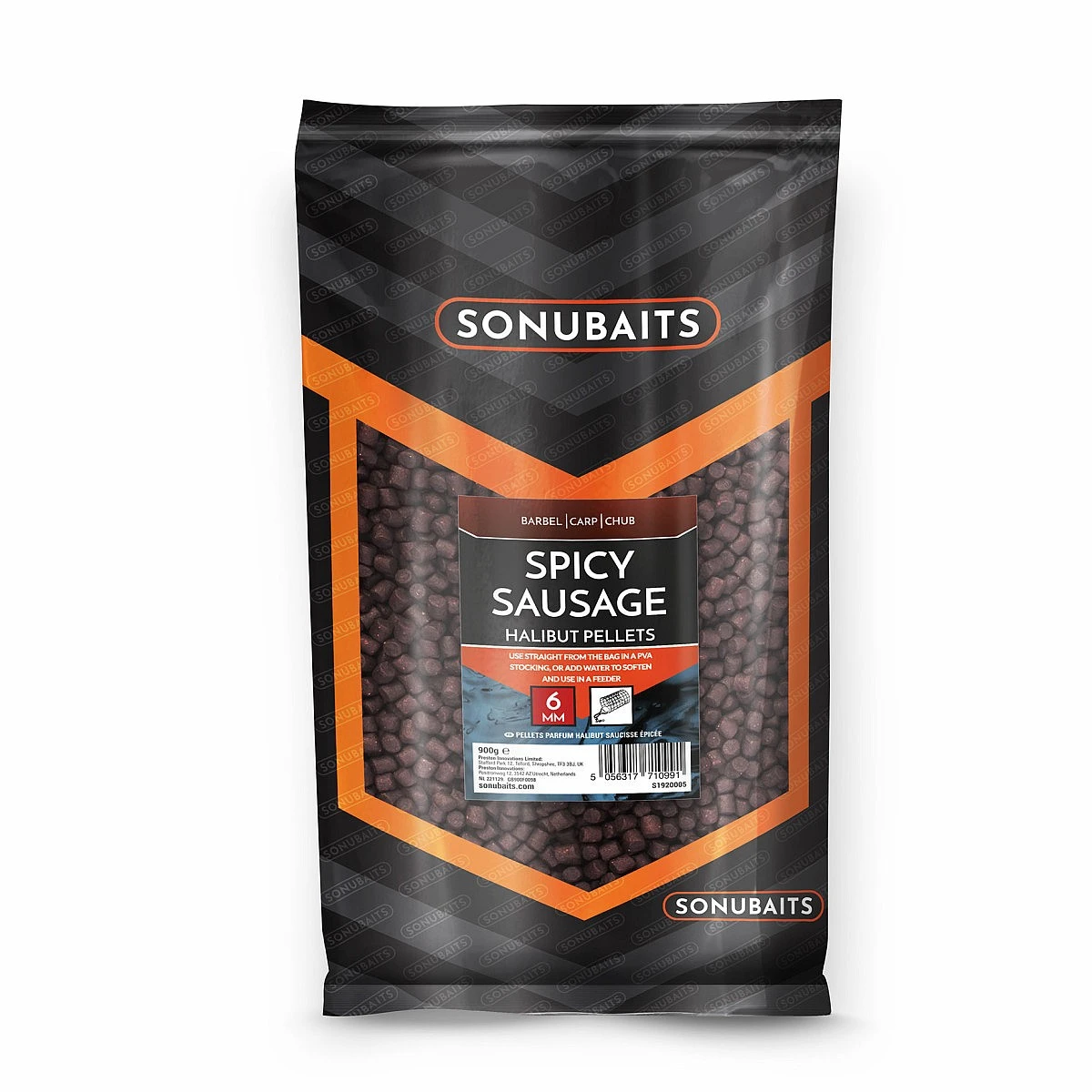 Sonubaits Spice Sausage Halibut Pellets confezione 6mm / 900g - MPN: S1920005 - EAN: 5056317710991