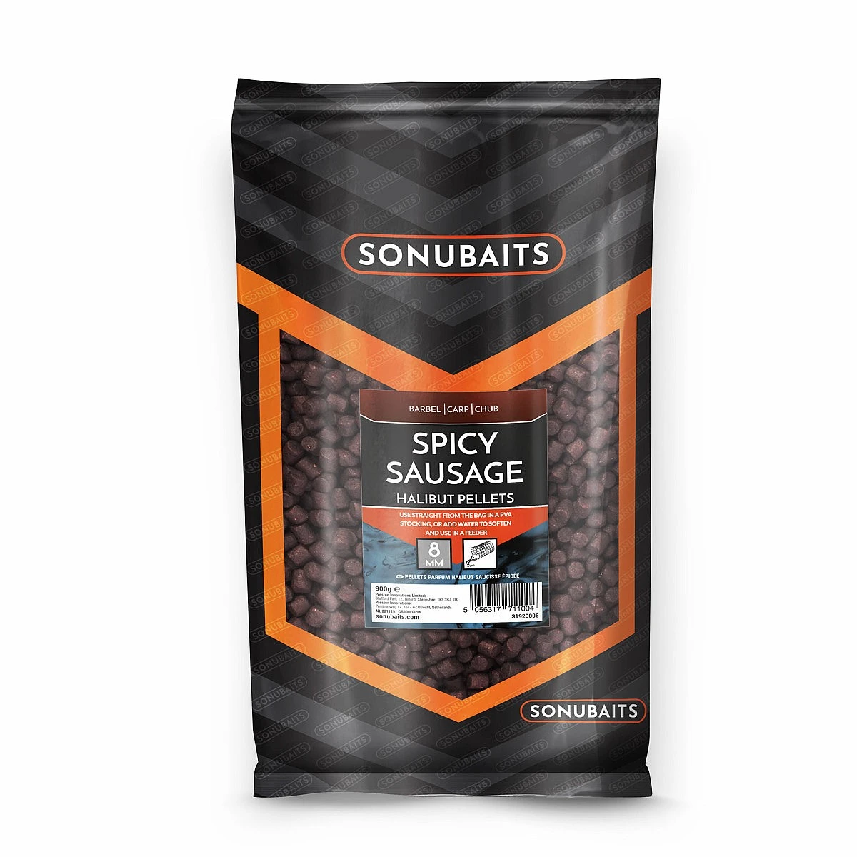 Sonubaits Spice Sausage Halibut Pellets confezione 8mm / 900g - MPN: S1920006 - EAN: 5056317711004