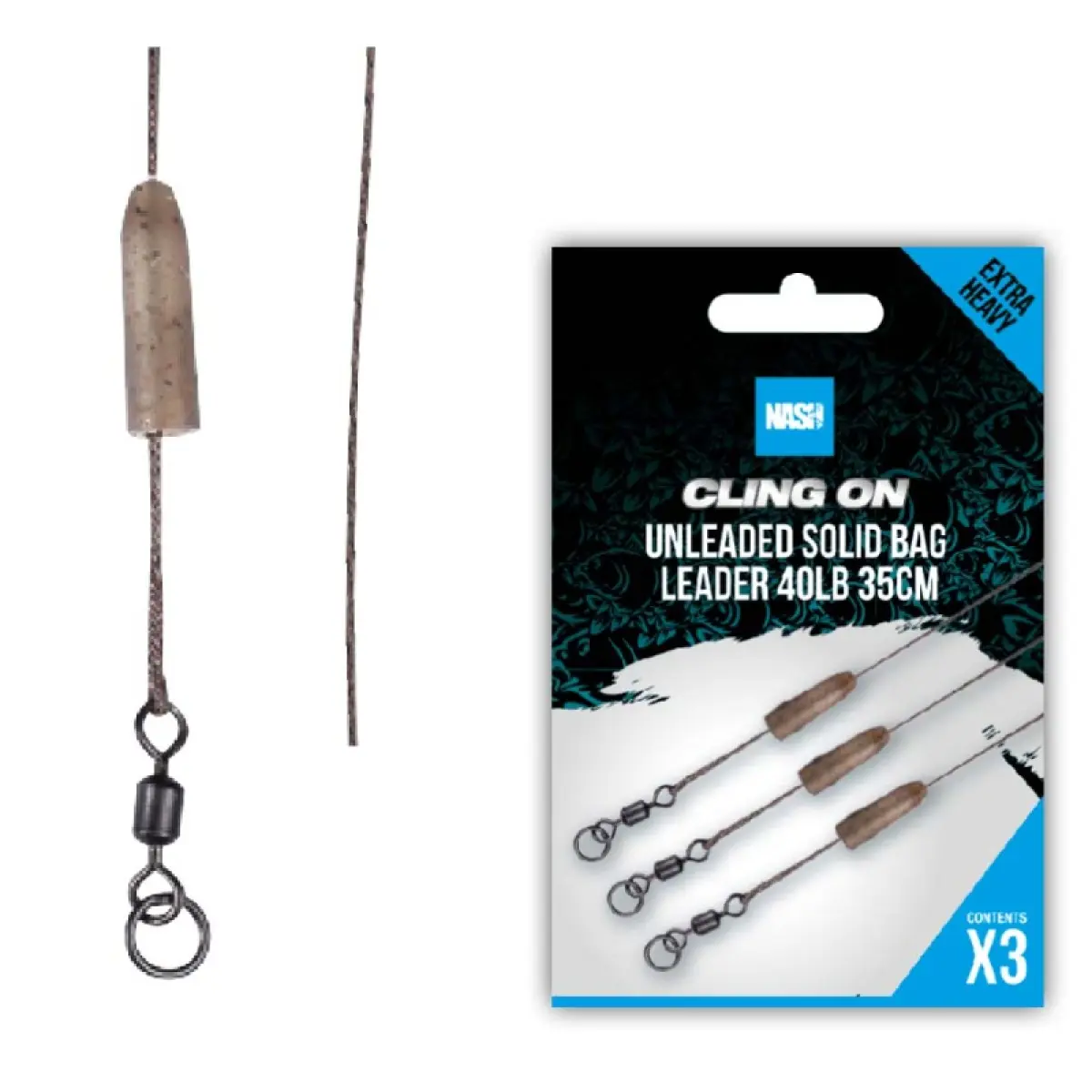 Nash Ready Tied Unleaded Solid Bag Leadermodel 40lb/ 35cm - MPN: T8192 - EAN: 5055108981923
