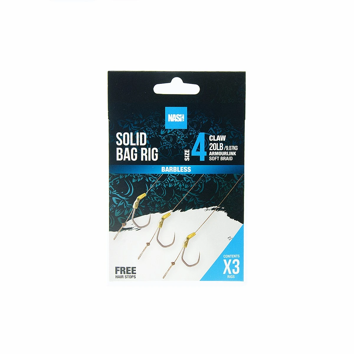 Nash Solid Bag Rig (Barbless) misurare 4 (senza ardiglione) - MPN: T6445 - EAN: 5055108964452