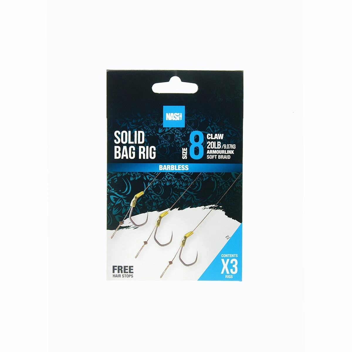 Nash Solid Bag Rig (Barbless)  8 (barbless)dydis 8 (barbless) - MPN: T6447 - EAN: 5055108964476