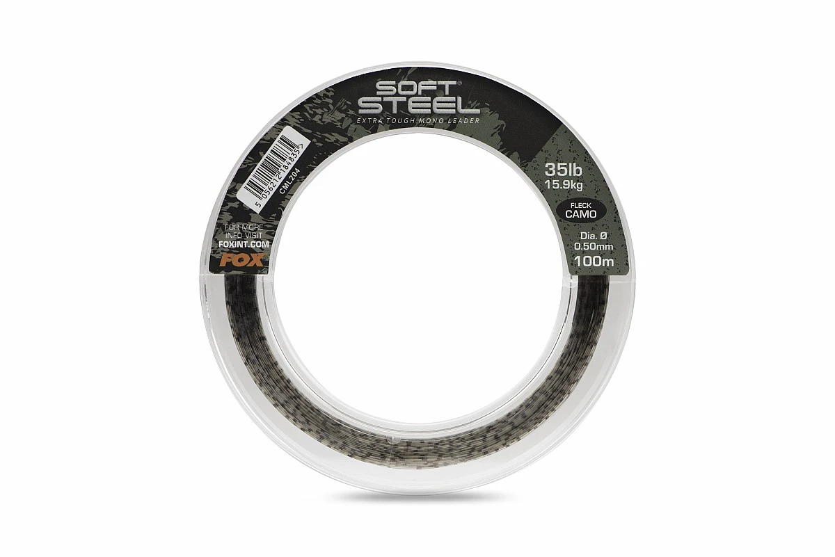Fox Soft Steel Fleck Camo Leaderversiune 0.50mm / 35lb (15.9kg) x 100m - MPN: CML204 - EAN: 5056212184835