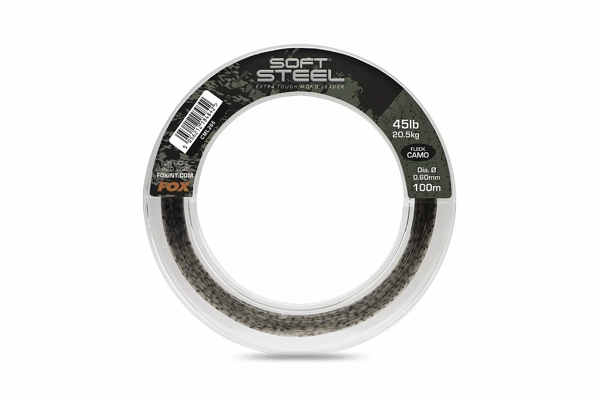 Fox Soft Steel Fleck Camo Leaderversiune 0.60mm / 45lb (20.5kg) x 100m - MPN: CML205 - EAN: 5056212184842