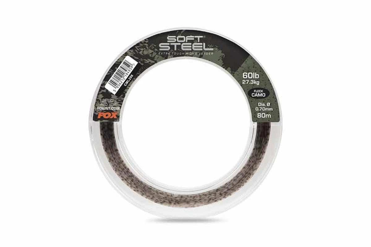 Fox Soft Steel Fleck Camo Leaderversiune 0.70mm / 60lb (27.3kg) x 100m - MPN: CML206 - EAN: 5056212184859