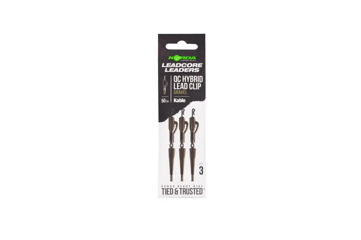 Korda Kable Leadcore Leader Hybrid Lead Clip QC Swivel 50cmlungime 50cm / Pietriș - MPN: KLL007 - EAN: 5060929025626