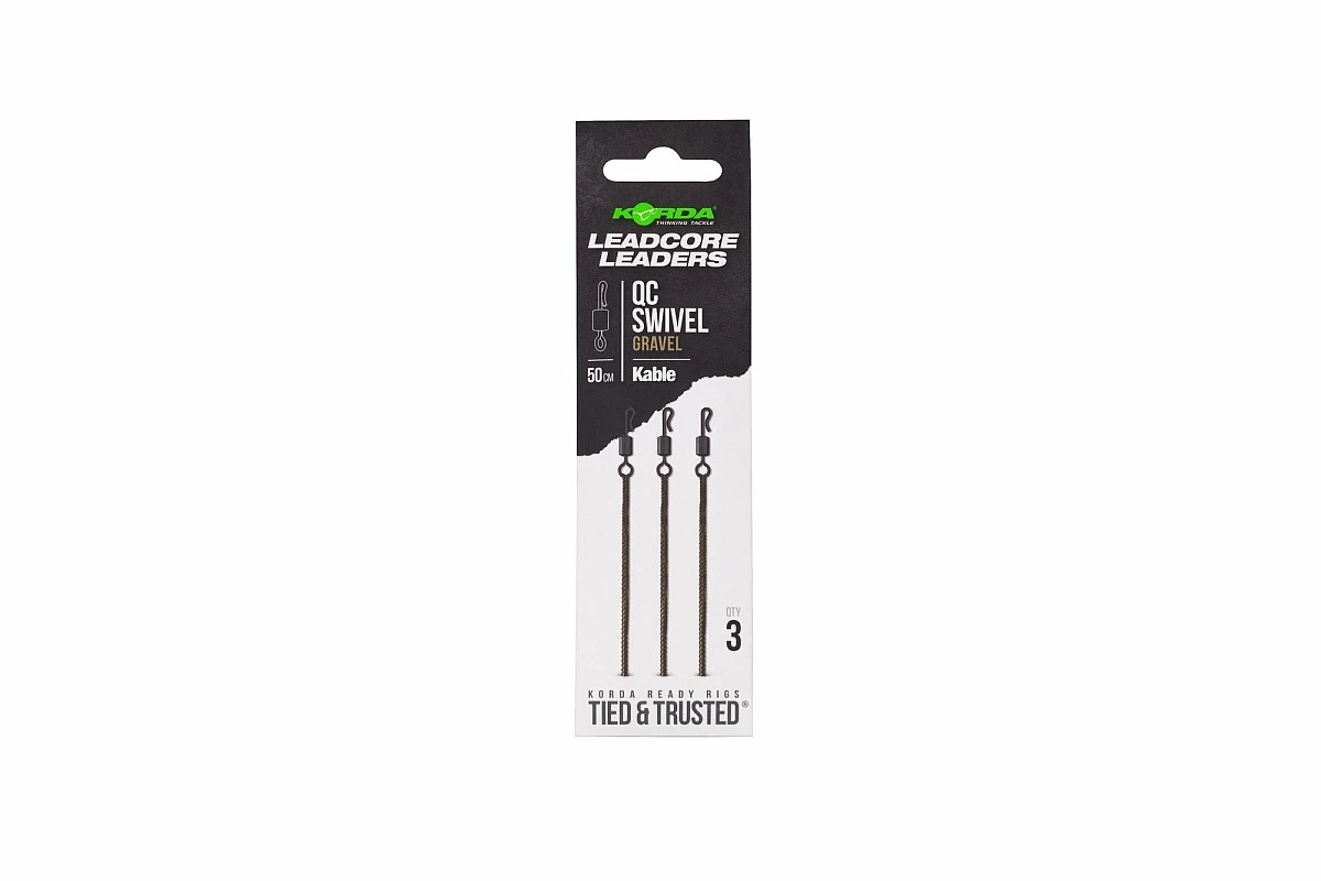 Korda Kable Leadcore Leader QC Swivel 50cm lungime 50cm / Pietriș - MPN: KLL009 - EAN: 5060929025664