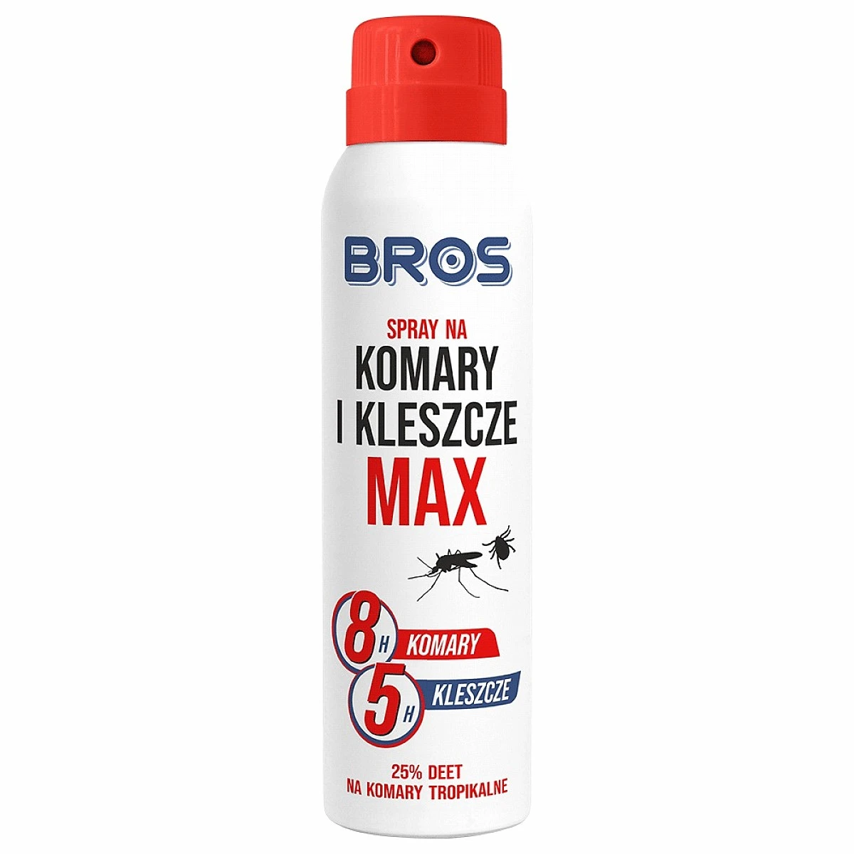 BROS - Spray contro Zanzare e Zecche MAX (25% DEET)confezione 90ml - MPN: 208 - EAN: 5904517049543