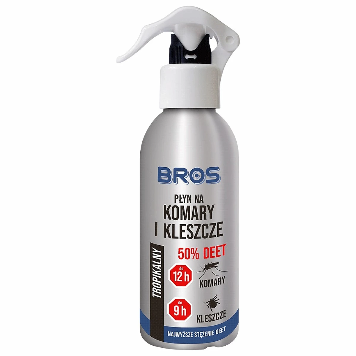 BROS - Lichid împotriva țânțarilor și căpușelor (50% DEET)ambalaj 130ml - MPN: 1762 - EAN: 5904517247758