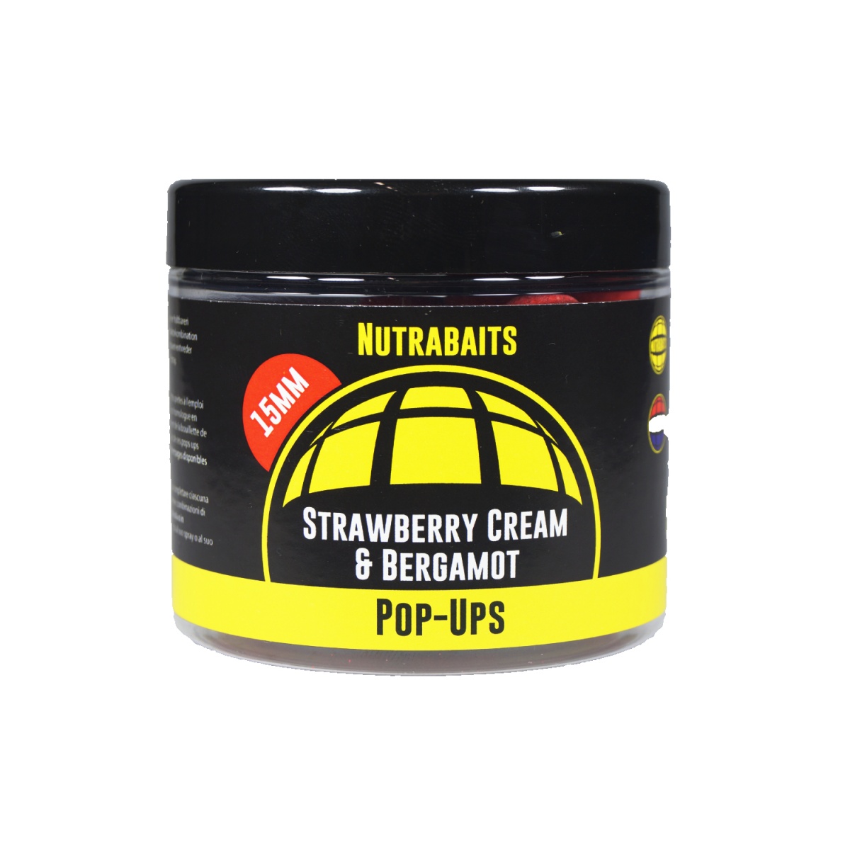 Nutrabaits Strawberry Cream & Bergamot Pop-Ups 15 mm rozmiar