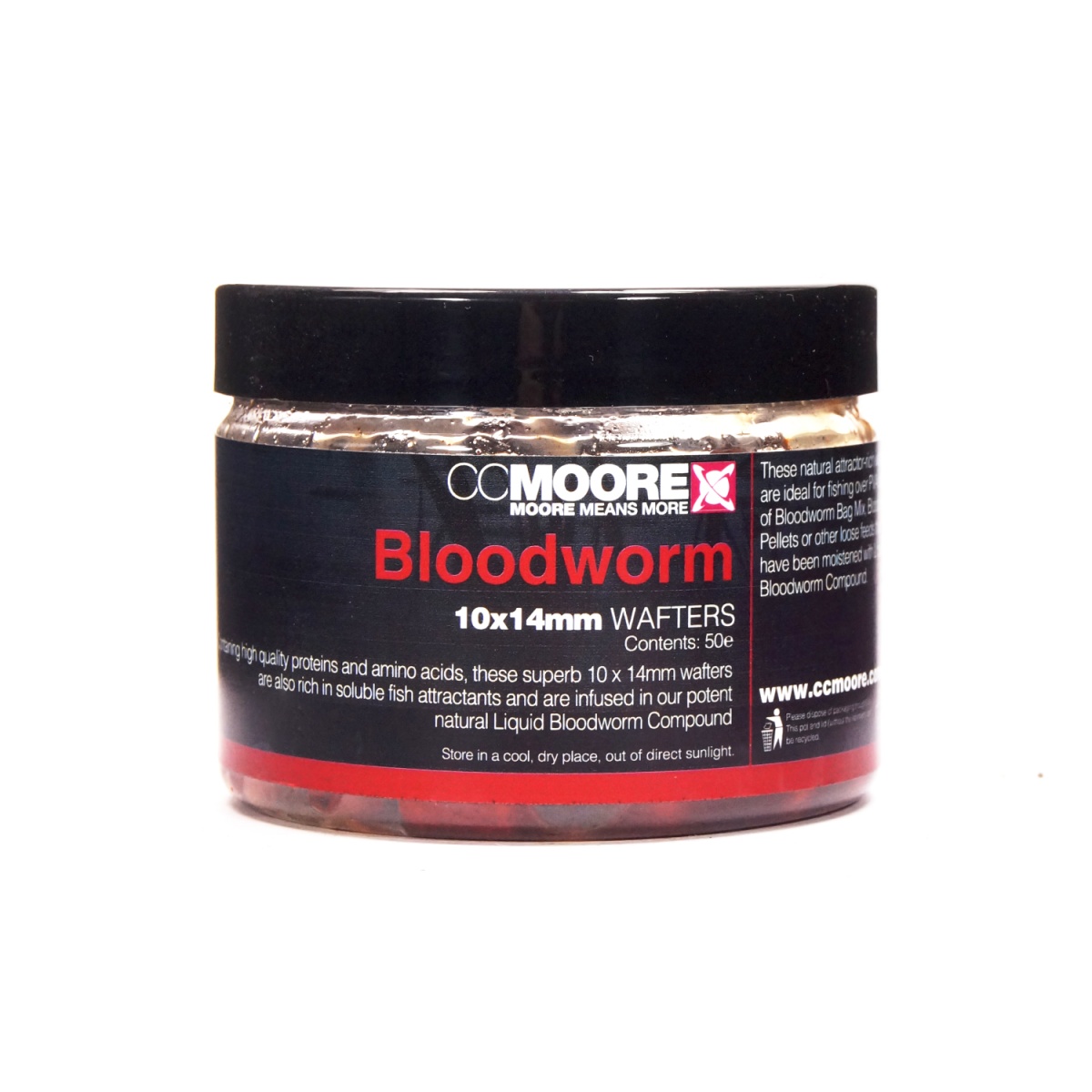 NEW CcMoore Boosted Hookbaits Bloodworm Wafters 10 x 14mm rozmiar
