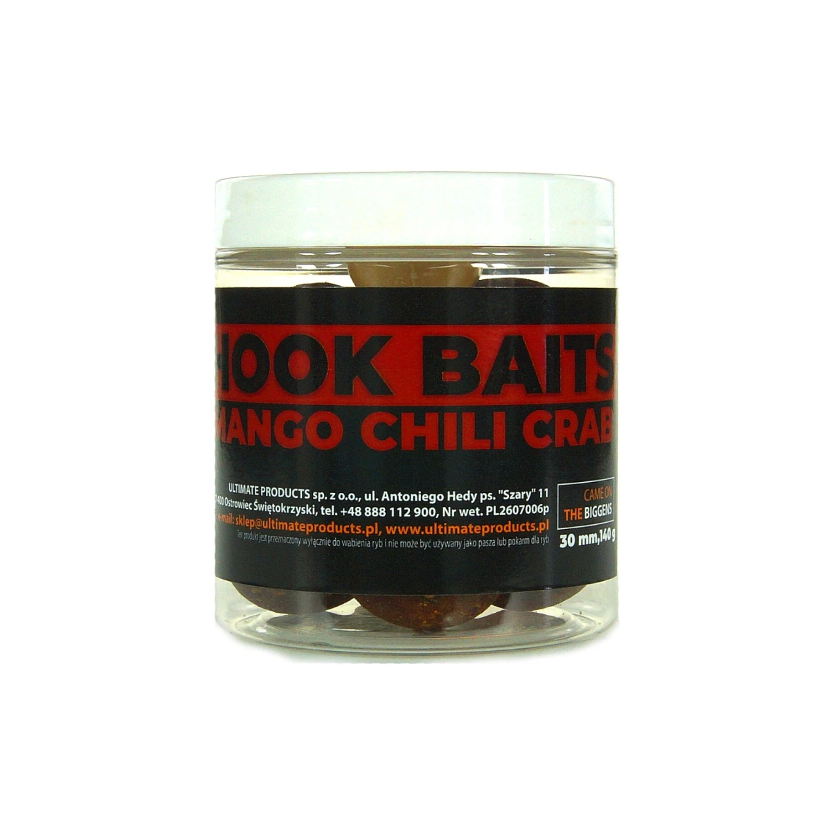 UltimateProducts Top Range Hookbaits - Mango Chili Crabméret 30 mm - EAN: 5903855434820
