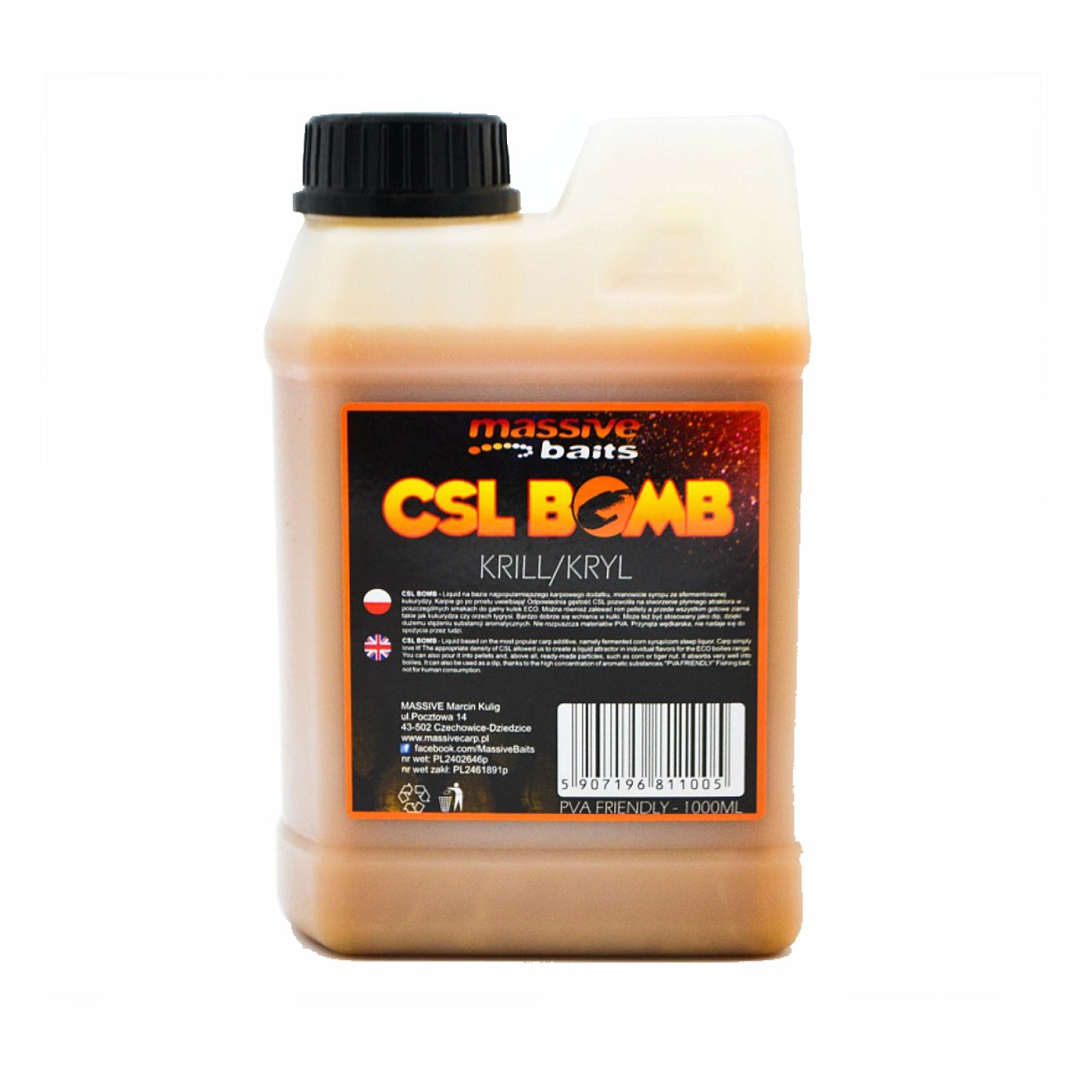 Massive Baits CSL Boomb - Krillopakowanie 1000 ml - MPN: CSL005 - EAN: 5907196811005